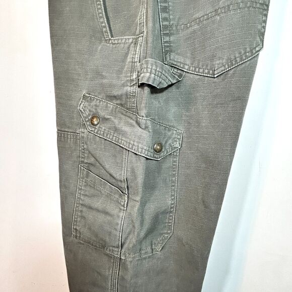 Vintage Carhartt Ripstop Relaxed Fit Green Tactical Cargo Pants 38 - Picture 4 of 10
